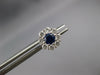 ESTATE 1.03CT DIAMOND & AAA SAPPHIRE 14K WHITE GOLD CLASSIC FLOWER STUD EARRINGS
