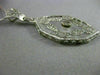 ANTIQUE LARGE WHITE QUARTZ 14KT WHITE GOLD 3D VICTORIAN FILIGREE PENDANT #19784