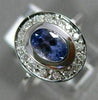 WIDE 1.16CT DIAMOND & AAA OVAL TANZANITE 14KT WHITE GOLD 3D HALO ENGAGEMENT RING
