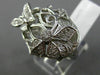 ESTATE WIDE .48CT DIAMOND 14KT WHITE GOLD 3D OPEN FILIGREE FLOWER BUTTERFLY RING