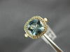 ESTATE WIDE 2.08CT DIAMOND & AAA AQUAMARINE 14K ROSE GOLD SQUARE ENGAGEMENT RING