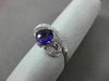 ESTATE LARGE 1.52CTW DIAMOND & AAA AMETHYST 14KT WHITE GOLD FLOATING 3D RING