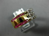 ANTIQUE .47CT DIAMOND & AAA RUBY 14K WHITE & YELLOW GOLD 3D COCKTAIL RING #18761