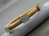 ESTATE .75CT DIAMOND 14KT WHITE & ROSE GOLD SQUARE MESH FLEXIBLE BANGLE BRACELET