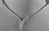ESTATE 1.0CT DIAMOND 14KT WHITE GOLD 3D CLASSIC V SHAPED DROP NECKLACE #18873