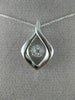 ESTATE .10CT DIAMOND 14K WHITE GOLD 3D CLUSTER TEAR DROP DANCING DIAMOND PENDANT
