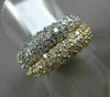 ESTATE WIDE 2CT DIAMOND 14K WHITE & YELLOW GOLD MULTI ROW PAVE DOUBLE LOVE RING