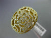 ESTATE LARGE 1.41CT DIAMOND 18KT YELLOW GOLD OPEN FILIGREE MULTI FLOWER FUN RING