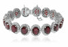 ESTATE 15.08CT DIAMOND & AAA RUBY 18K WHITE GOLD 3D CLASSIC HALO TENNIS BRACELET