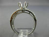 WIDE 1.04CT DIAMOND 18K WHITE GOLD ROUND & BAGUETTE 3D SEMI MOUNT ENGAGMENT RING