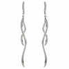ESTATE LONG .48CT DIAMOND 18KT WHITE GOLD CLASSIC INFINITY LOVE HANGING EARRINGS