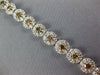 5.05CT WHITE & MOCHA DIAMOND 18K WHITE GOLD 3D MULTI FLOWER LOVE TENNIS BRACELET