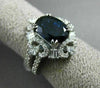 ESTATE LARGE 6.71CT DIAMOND & AAA SAPPHIRE 18KT WHITE GOLD 3D BALLERINA RING