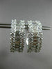 ESTATE WIDE 3.65CT ROUND & BAGUETTE DIAMOND 18KT WHITE GOLD 3D HUGGIE EARRINGS
