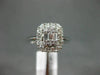 ESTATE WIDE .50CT DIAMOND 14KT WHITE GOLD 3D SQUARE CLUSTER HALO ENGAGEMENT RING