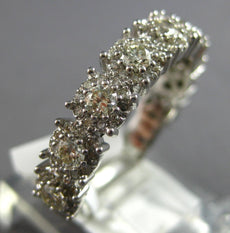 1.08CT DIAMOND 14K WHITE GOLD 3D INVISIBLE MULTI FLOWER WEDDING ANNIVERSARY RING