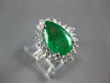 CERTIFIED LARGE 3.4CT DIAMOND & AAA EMERALD 14K WHITE GOLD ENGAGEMENT RING 27283
