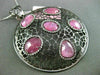 ESTATE LARGE 1.36CT DIAMOND & AAA PINK SAPPHIRE 14KT BLACK GOLD FILIGREE PENDANT