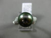 ESTATE .26CT DIAMOND 14KT WHITE GOLD 3D AAA TAHITIAN PEARL PAVE SOLITAIRE RING