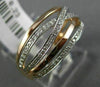 ESTATE .23CT DIAMOND 14KT WHITE & ROSE GOLD 3D MULTI ROW CRISS CROSS LOVE RING