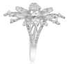 ESTATE LARGE 2.60CT DIAMOND 18KT WHITE GOLD 3D SNOWFLAKE FUN RING