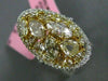 ESTATE LARGE 4.13CT WHITE & FANCY YELLOW DIAMOND 18KT GOLD 3D OVAL CLUSTER RING