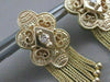 ANTIQUE DIAMOND FILIGREE HANGING TASSEL 14KT YELLOW GOLD EARRINGS 37MM #21291