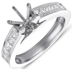 .90CT DIAMOND 14K WHITE GOLD CLASSIC 6 PRONG CHANNEL SEMI MOUNT ENAGAGEMENT RING
