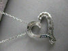 ESTATE .77CTW DIAMOND HEART JOURNEY 14K WHITE GOLD PENDANT + CHAIN