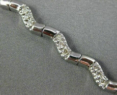 ESTATE 1.20CT DIAMOND 14KT WHITE GOLD 3D BY THE YARD WAVE PAVE TENNIS BRACELET