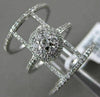 ESTATE LARGE .84CT DIAMOND 14K WHITE GOLD 3D STAR OF DAVID MULTI ROW FLOWER RING