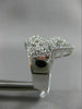 ESTATE LARGE 1.20CT DIAMOND 14K WHITE GOLD 3D OPEN MULTI FLOWER CRISS CROSS RING