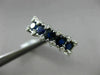 ESTATE WIDE 1.92CT DIAMOND & SAPPHIRE 14K WHITE GOLD 3D 5 STONE ANNIVERSARY RING