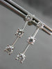 ESTATE .88CT DIAMOND 14KT WHITE GOLD PAST PRESENT FUTURE HANGING EARRINGS #14438