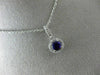 ESTATE .48CT DIAMOND & AAA AMETHYST 14KT WHITE GOLD ROUND HALO FLOATING PENDANT