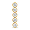 LARGE 5.0CT DIAMOND 14KT YELLOW GOLD ROUND 5 STONE BEZEL ETOILE HANGING EARRINGS