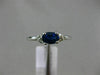 ESTATE .71CT DIAMOND & AAA OVAL SAPPHIRE 14KT WHITE GOLD FRIENDSHIP PROMISE RING