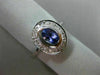 WIDE 1.16CT DIAMOND & AAA OVAL TANZANITE 14KT WHITE GOLD 3D HALO ENGAGEMENT RING