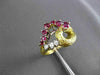 ANTIQUE .76CT OLD MINE DIAMOND & RUBY 18K TWO TONE GOLD COCKTAIL FUN RING #19257