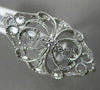 ESTATE LARGE .26CT DIAMOND 14KT WHITE GOLD OPEN FILIGREE MILGRAIN COCKTAIL RING