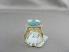 ESTATE WIDE RECTANGULAR 18.33CT AAA BLUE TOPAZ & DIAMOND 18KT TWO TONE GOLD RING