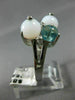 ESTATE .08CT DIAMOND & AAA MULTI GEM 14KT WHITE GOLD 3D COCKTAIL RING #17894