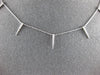 ESTATE .15CT DIAMOND 14KT WHITE GOLD 3D CLASSIC BY THE YARD SPIKY FUN NECKLACE