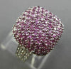 ESTATE LARGE 2.82CT DIAMOND & AAA PINK SAPPHIRE 18KT WHITE GOLD 3D SQUARE RING