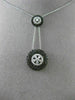 ESTATE 1.03CT WHITE & BLACK DIAMOND 14KT WHITE GOLD 3D FLOWER LARIAT NECKLACE