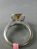 ESTATE LARGE GIA 2.11CT DIAMOND 18K TWO TONE GOLD 3D CUSHION CUT ENGAGEMENT RING