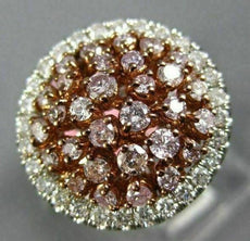 ESTATE WIDE .99CT WHITE & PINK DIAMOND 18KT WHITE & ROSE GOLD CIRCULAR FUN RING