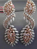 LARGE 16.43CT WHITE & PINK DIAMOND 18K WHITE & ROSE GOLD INFINITY SWIRL EARRINGS