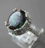 ESTATE LARGE 6.37CT DIAMOND & AAA MYSTIC TOPAZ 14KT WHITE GOLD 3D OVAL HALO RING