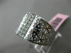ESTATE WIDE .72CT DIAMOND 14KT WHITE GOLD 3D HANDCRAFTED 3 ROW FILIGREE RING